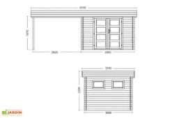 Abri De Jardin Bois Lounj 28 Mm (300x581) 5 Abri De Jardin Bois Lounj 28 Mm (300x581) -Solid || Mikado || Hevea Soldes Boutique schema dimensions chalet jardin bois