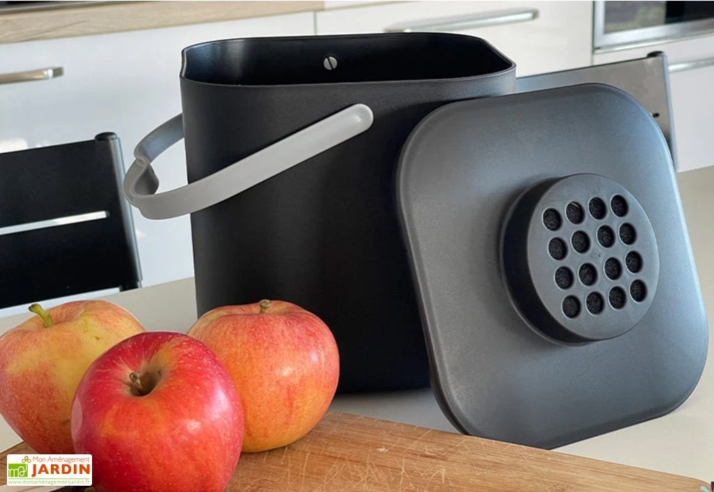 Seau à Compost En Polypropylène Noir - 18,5 X 18,5 X 22 Cm 1 Seau à Compost En Polypropylène Noir - 18,5 X 18,5 X 22 Cm