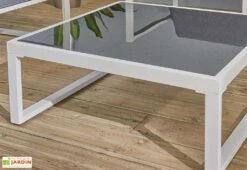 Salon De Jardin 5 Places En Aluminium - Lima -Solid || Mikado || Hevea Soldes Boutique table basse jardin alu blanc lima