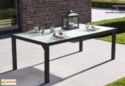 Salon De Jardin BlackSun En Alu Et Verre Trempé : Table + 8 Fauteuils -Solid || Mikado || Hevea Soldes Boutique table de jardin blacksun 8 anis
