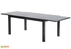 Salon De Jardin HPL Star Noir : Table Extensible Alu + 6 Fauteuils -Solid || Mikado || Hevea Soldes Boutique table extensible hpl salon de jardin aluminium noir