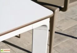 Salon De Jardin : 1 Table 160 X 90 Cm + 4 Chaises + 2 Fauteuils – Town -Solid || Mikado || Hevea Soldes Boutique table jardin alu blanche 160x90 meet 1 1