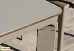 Salon De Jardin : 1 Table Aluminium 160 X 90 Cm + 6 Fauteuils – Dock -Solid || Mikado || Hevea Soldes Boutique table jardin alu taupe ezpeleta 3