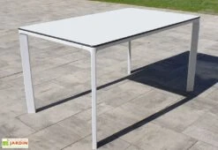 Salon De Jardin : 1 Table Aluminium 160 X 90 Cm + 6 Fauteuils – Hall -Solid || Mikado || Hevea Soldes Boutique table jardin aluminium blanc 160x90cm 1