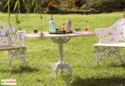 Salon De Jardin Fonte D’Aluminium Et Bois Fougère 6 Salon De Jardin Fonte D’Aluminium Et Bois Fougère -Solid || Mikado || Hevea Soldes Boutique table jardin aluminium bois fougere