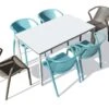 Salon De Jardin : 1 Table Aluminium 160 X 90 Cm + 6 Fauteuils – Fado