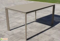 Salon De Jardin : 1 Table Aluminium 160 X 90 Cm + 6 Fauteuils – Hall -Solid || Mikado || Hevea Soldes Boutique table jardin aluminium taupe 160x90cm