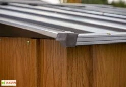 Abri De Jardin En Acier Galvanisé Imitation Bois 4 M² -Solid || Mikado || Hevea Soldes Boutique toit tole abri jardin acier galvanise imitation bois 4m